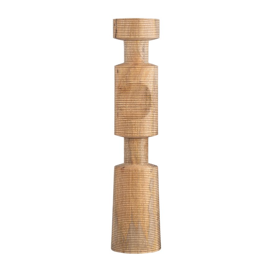 Sagebrook - 10" Wood Stacking Shapes Taper Candle Holder