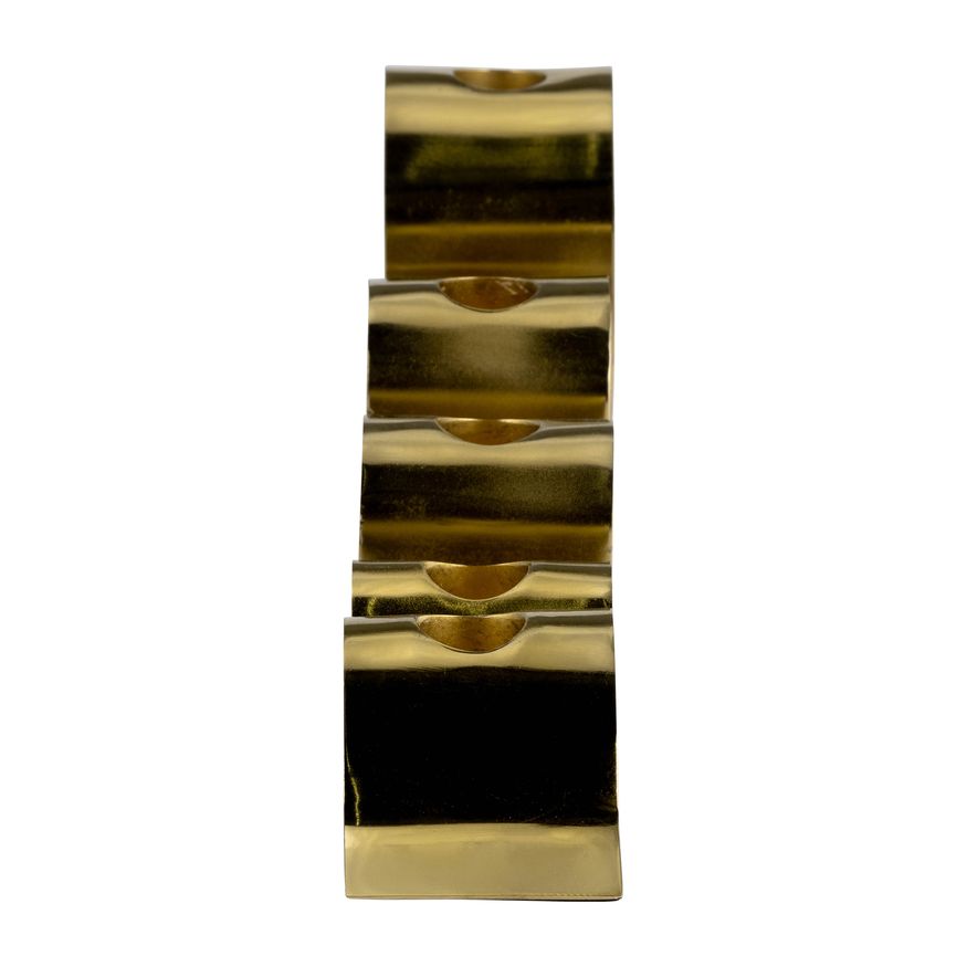 Sagebrook 20" Metal Ribbon 6-Taper Candle Holder - Gold