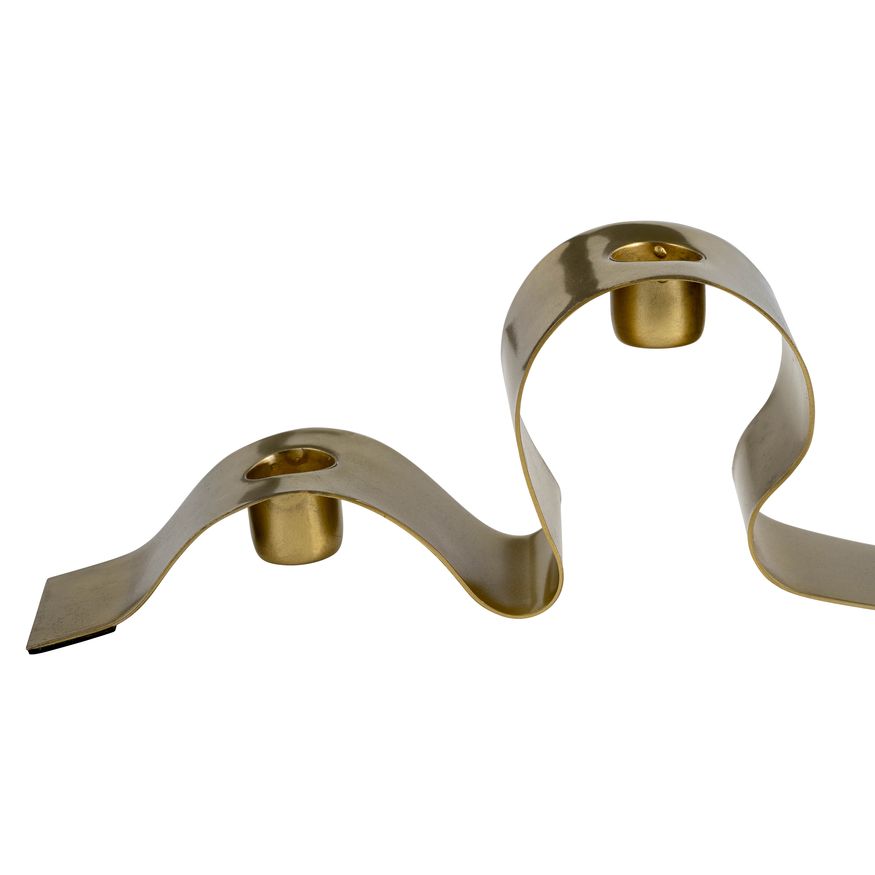 Sagebrook 20" Metal Ribbon 6-Taper Candle Holder - Gold