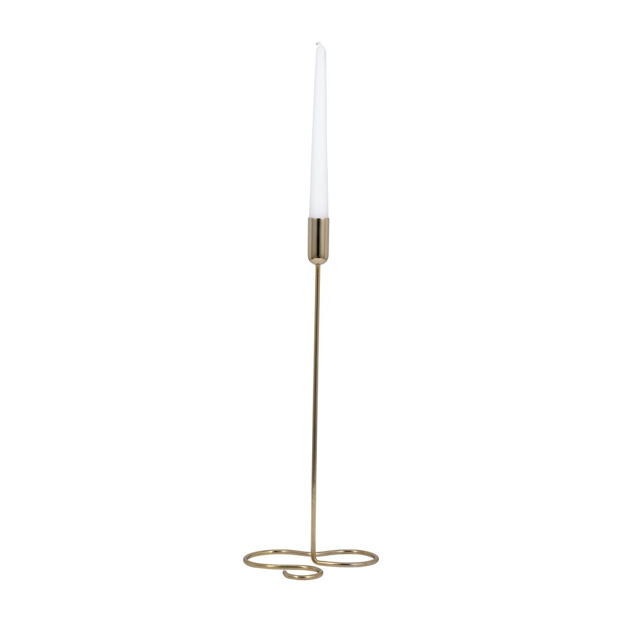 Sagebrook 16" Metal Squiggly Base Taper Candle Holder - Gold