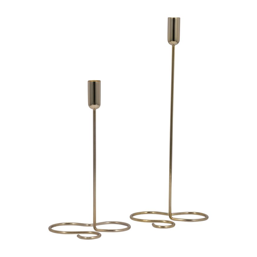 Sagebrook 16" Metal Squiggly Base Taper Candle Holder - Gold