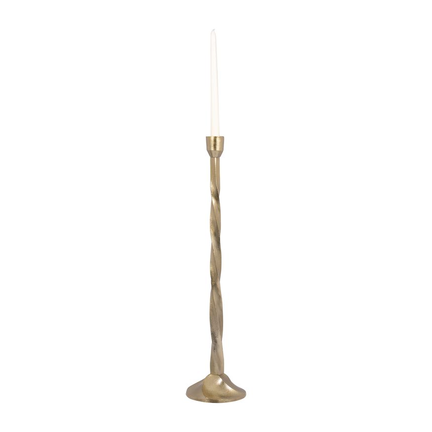 Sagebrook 24" Metal Twisted Floor Taper Candle Holder - Gold