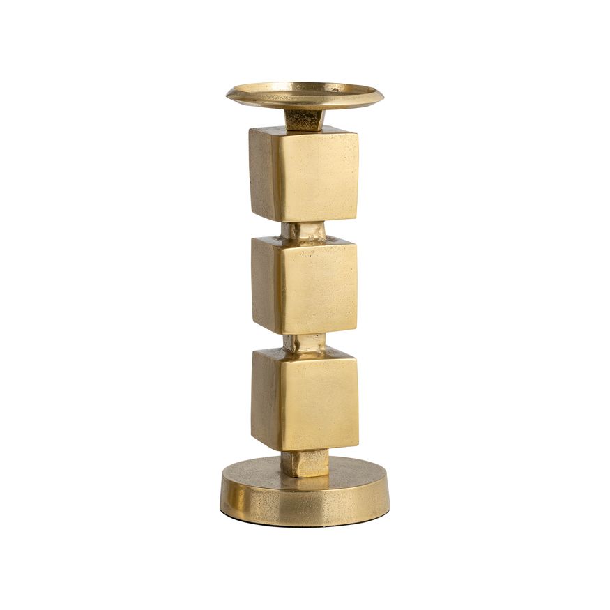 Sagebrook 12" Metal Stacked Cubes Candle Holder - Gold