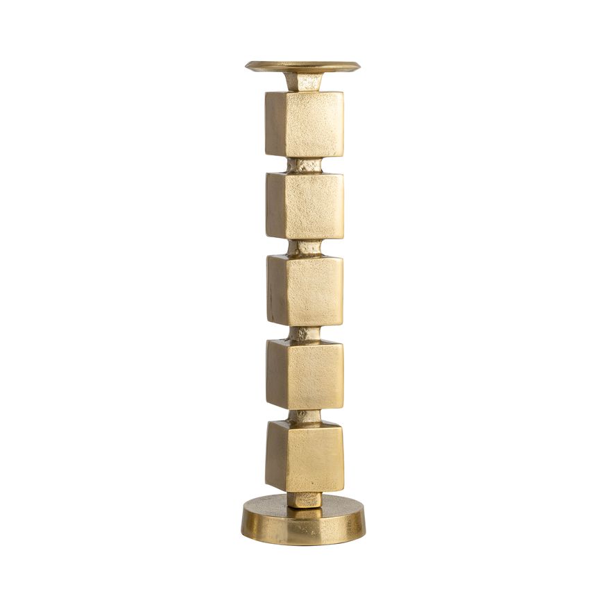 Sagebrook 18" Metal Stacked Cubes Candle Holder - Gold