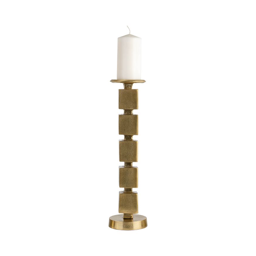 Sagebrook 18" Metal Stacked Cubes Candle Holder - Gold