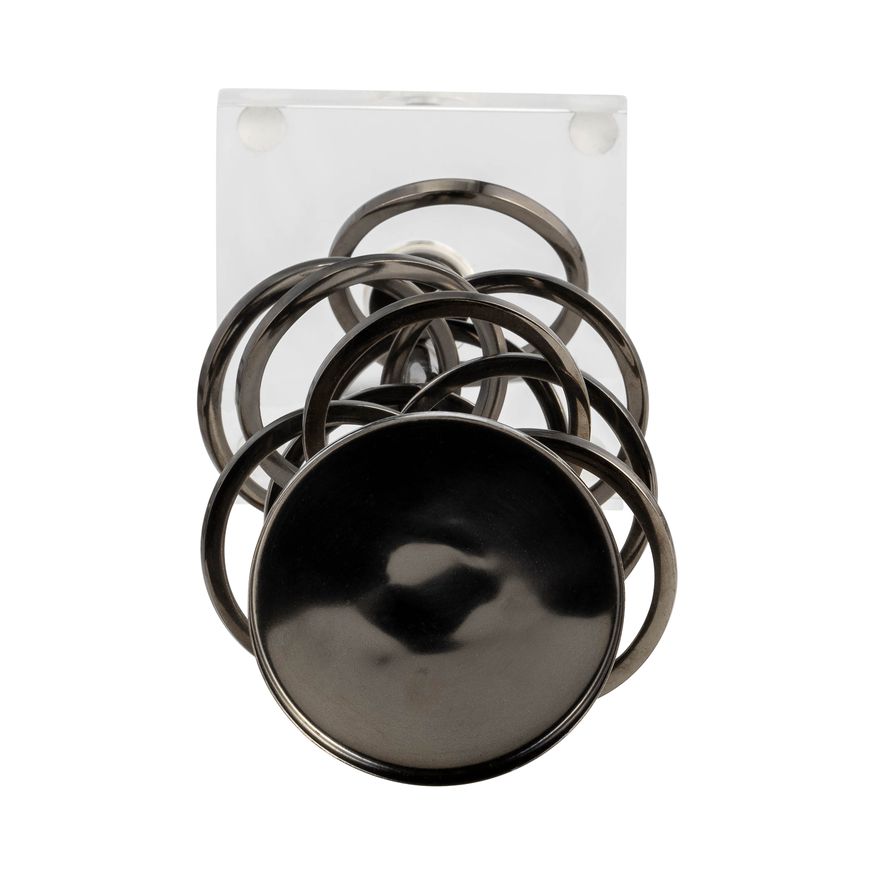 Sagebrook 15" Metal Ring Toss On Acrylic Candle Holder - Gunmetal