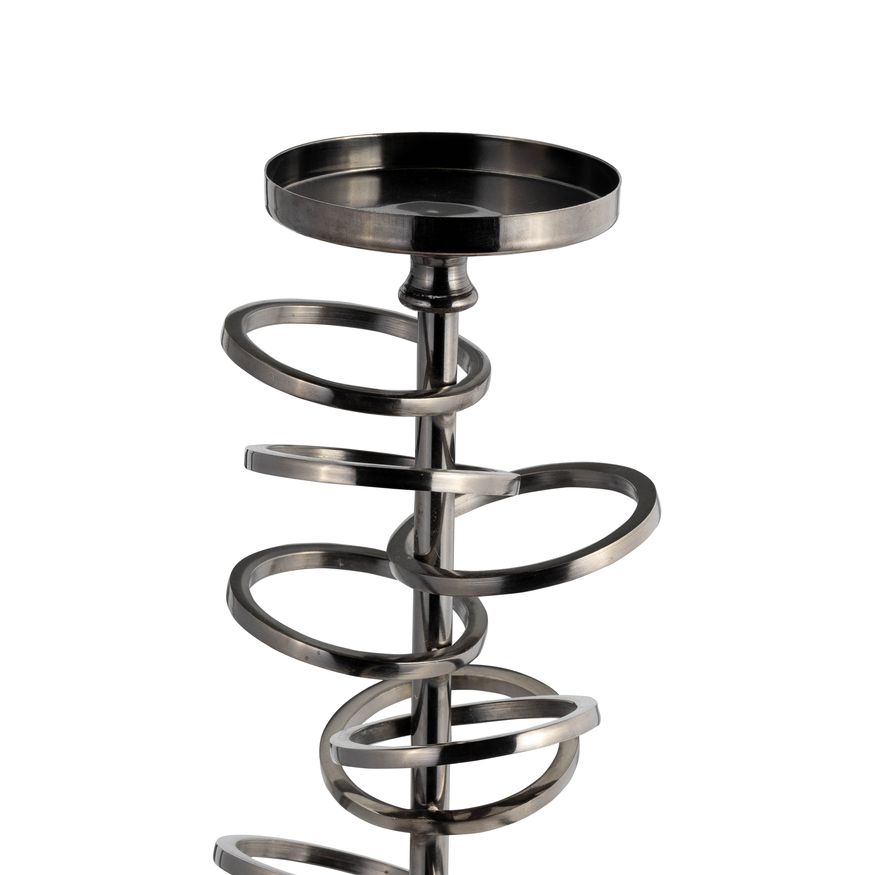 Sagebrook 18" Metal Ring Toss On Acrylic Candle Holder - Gunmetal