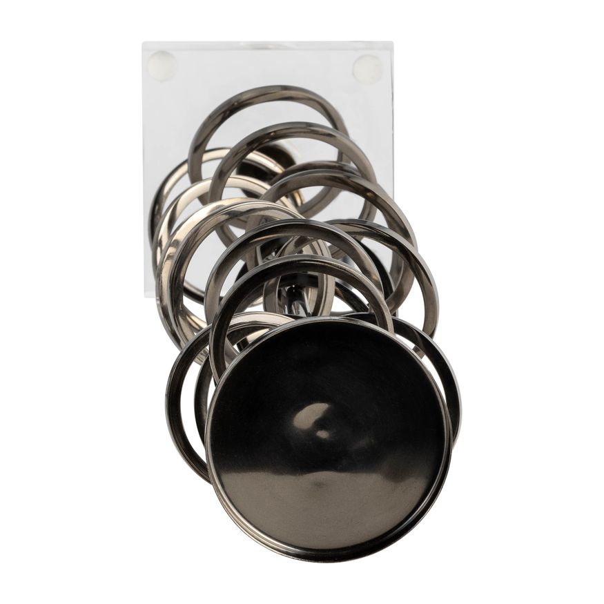 Sagebrook 18" Metal Ring Toss On Acrylic Candle Holder - Gunmetal