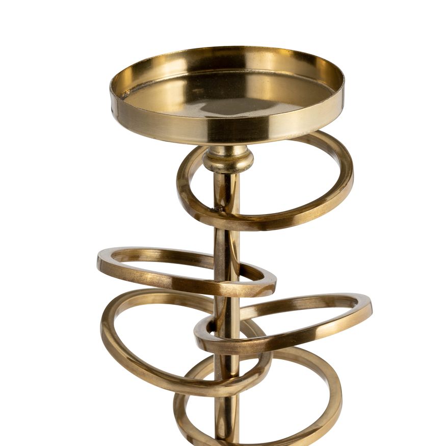 Sagebrook 12" Metal Ring Toss On Acrylic Candle Holder - Gold