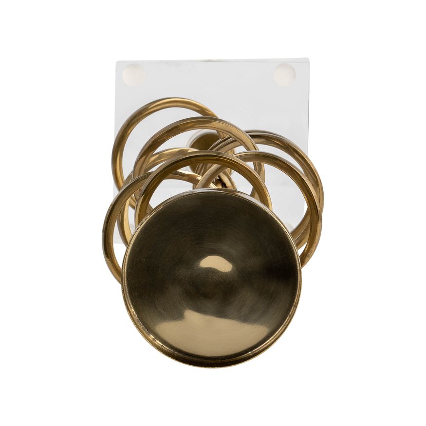 Sagebrook 12" Metal Ring Toss On Acrylic Candle Holder - Gold