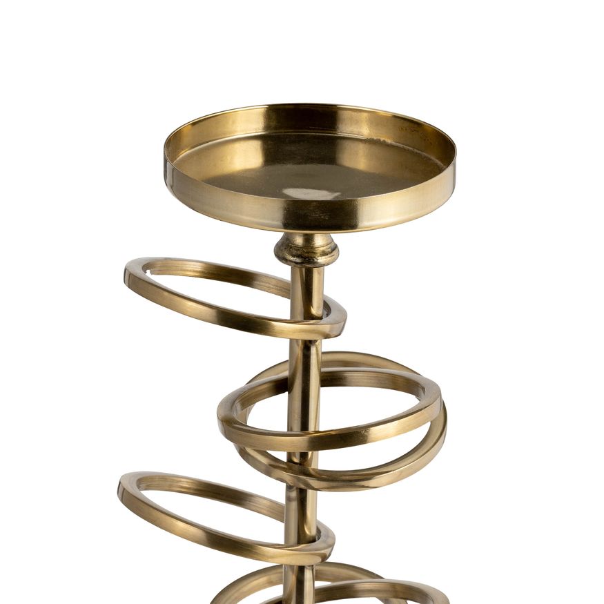 Sagebrook 15" Metal Ring Toss On Acrylic Candle Holder - Gold