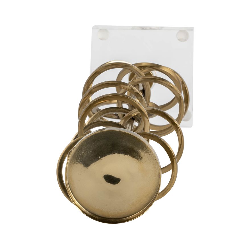 Sagebrook 15" Metal Ring Toss On Acrylic Candle Holder - Gold