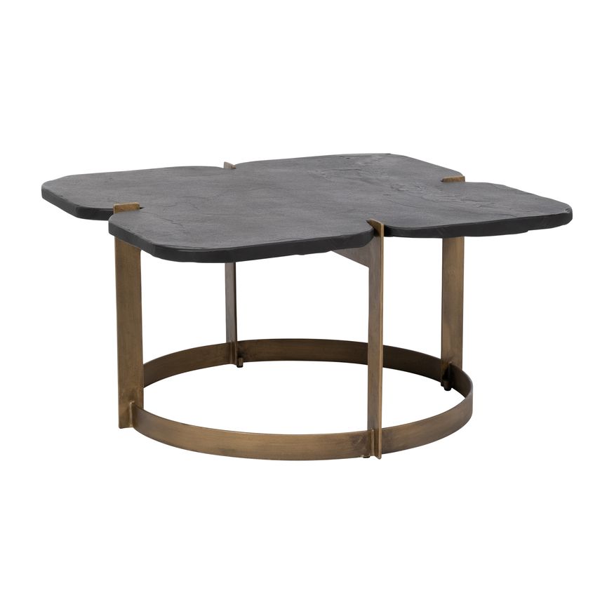 Sagebrook Metal Coffee Table With Stone Top