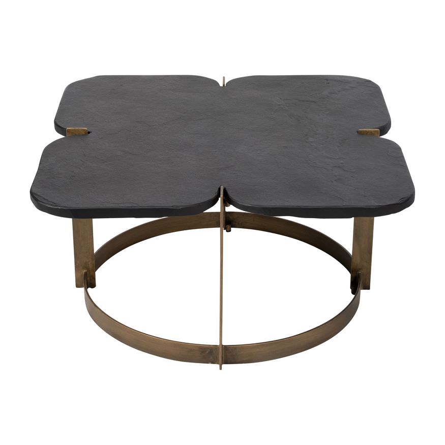 Sagebrook Metal Coffee Table With Stone Top