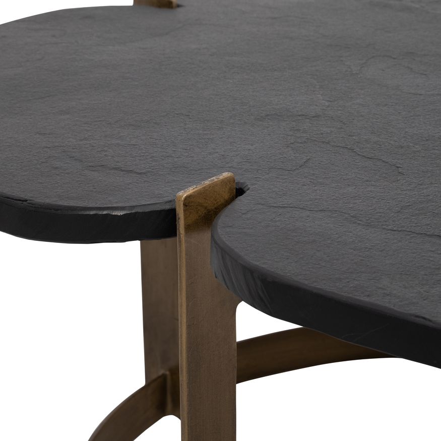 Sagebrook Metal Coffee Table With Stone Top