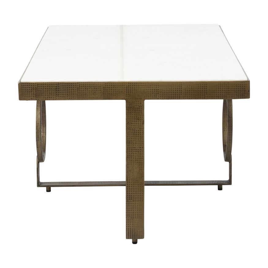 Sagebrook - Metal Coffee Table With Marble Top in Gold/White