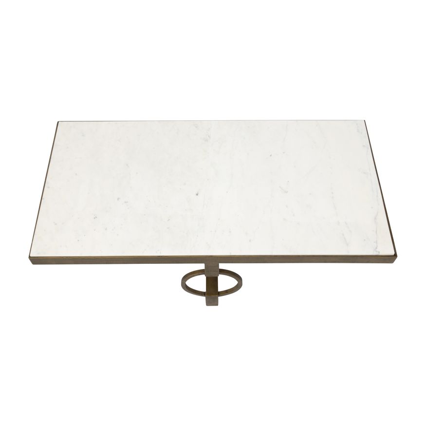 Sagebrook - Metal Coffee Table With Marble Top in Gold/White