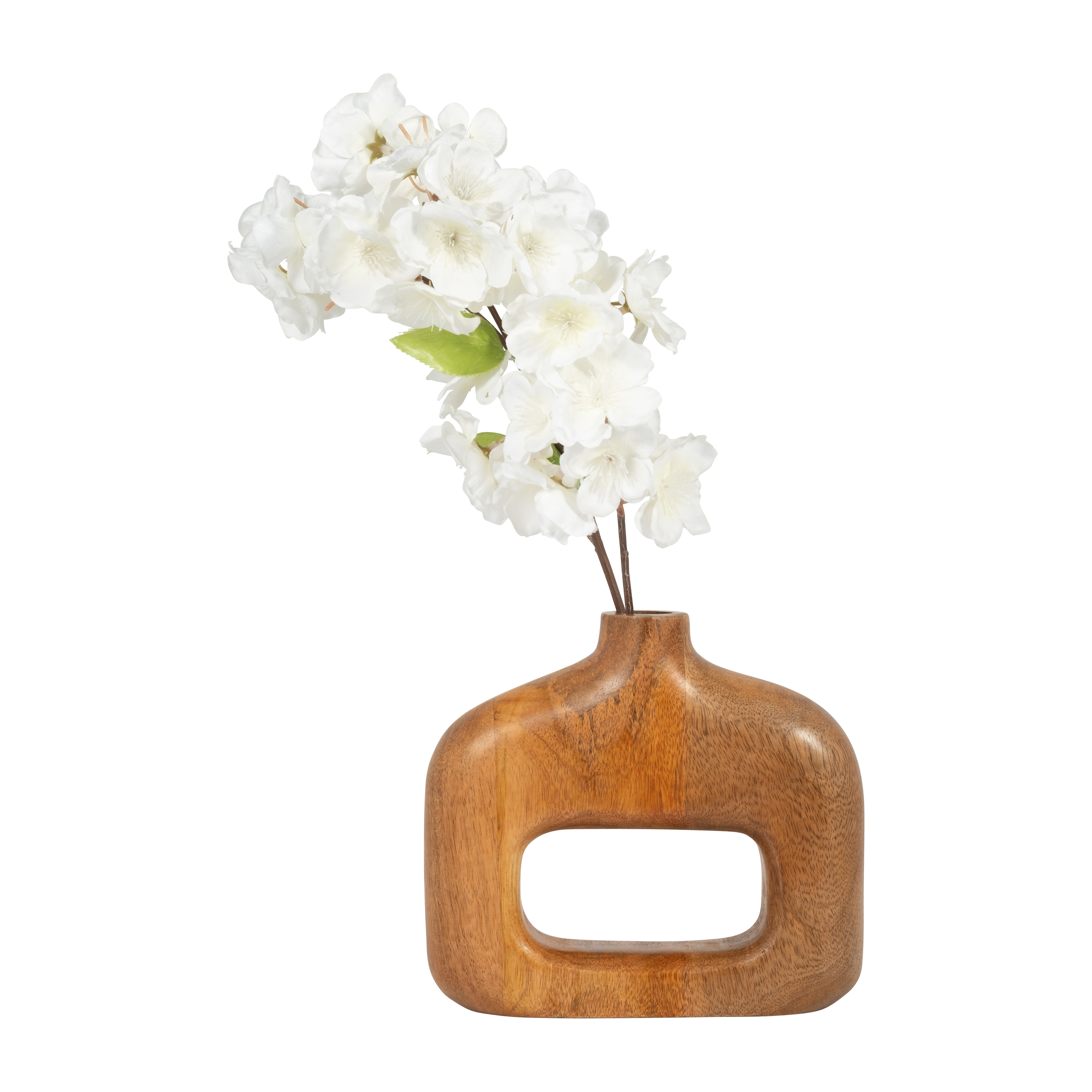 Sagebrook - 7" Wood Open Cut-out Vase in Natural