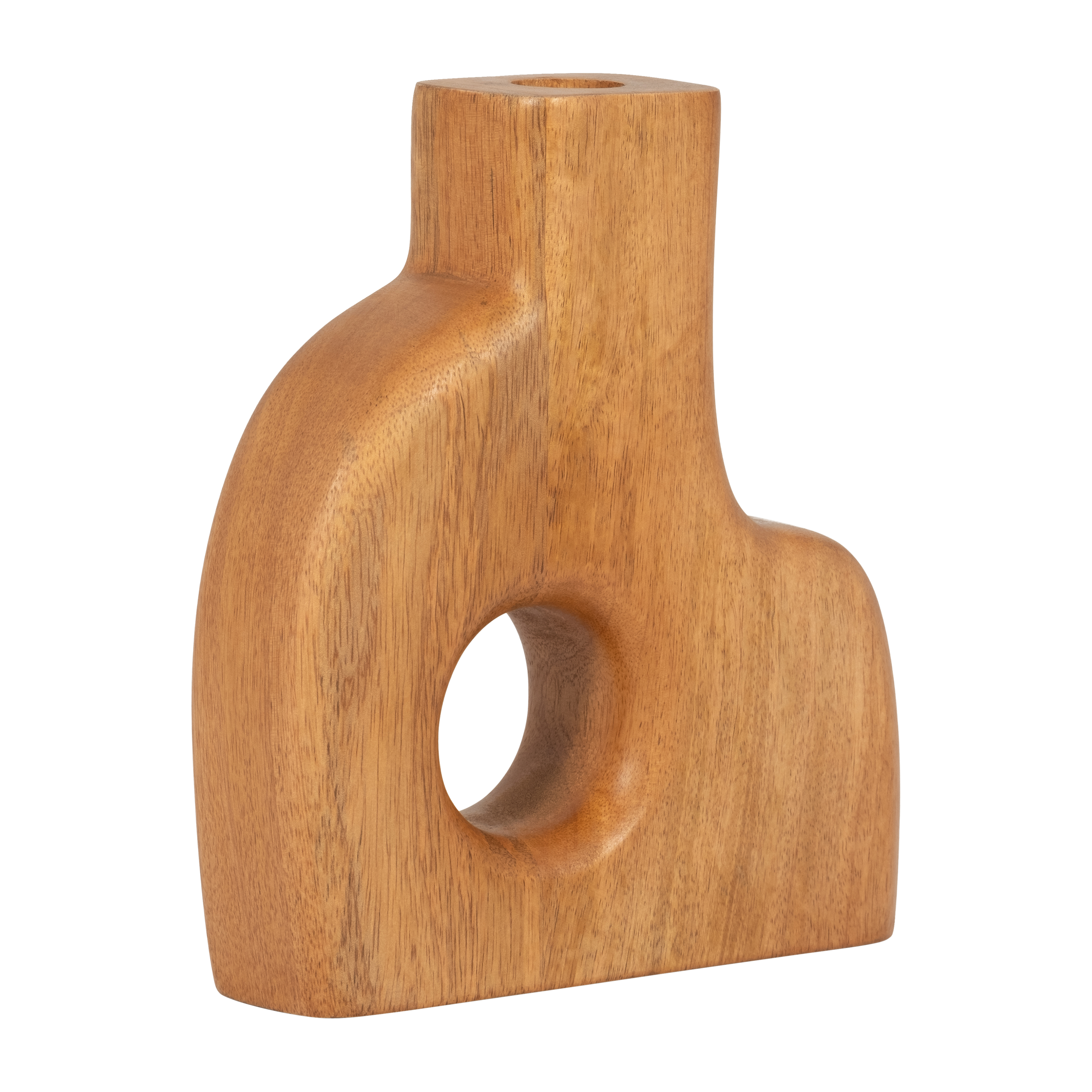 Sagebrook - 8" Wood Circle Cut-out Vase in Natural