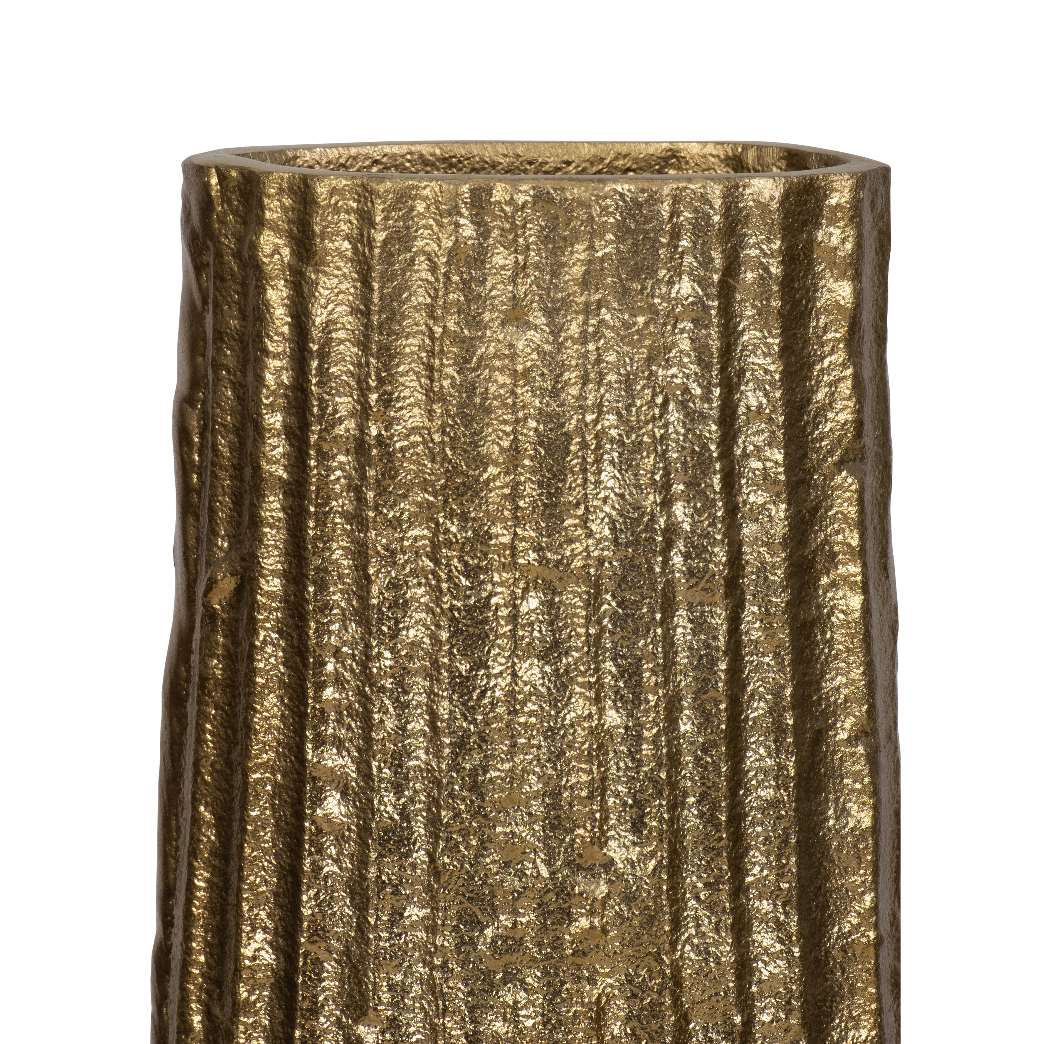 Sagebrook 58" Metal Ribbed Floor Vase - Gold