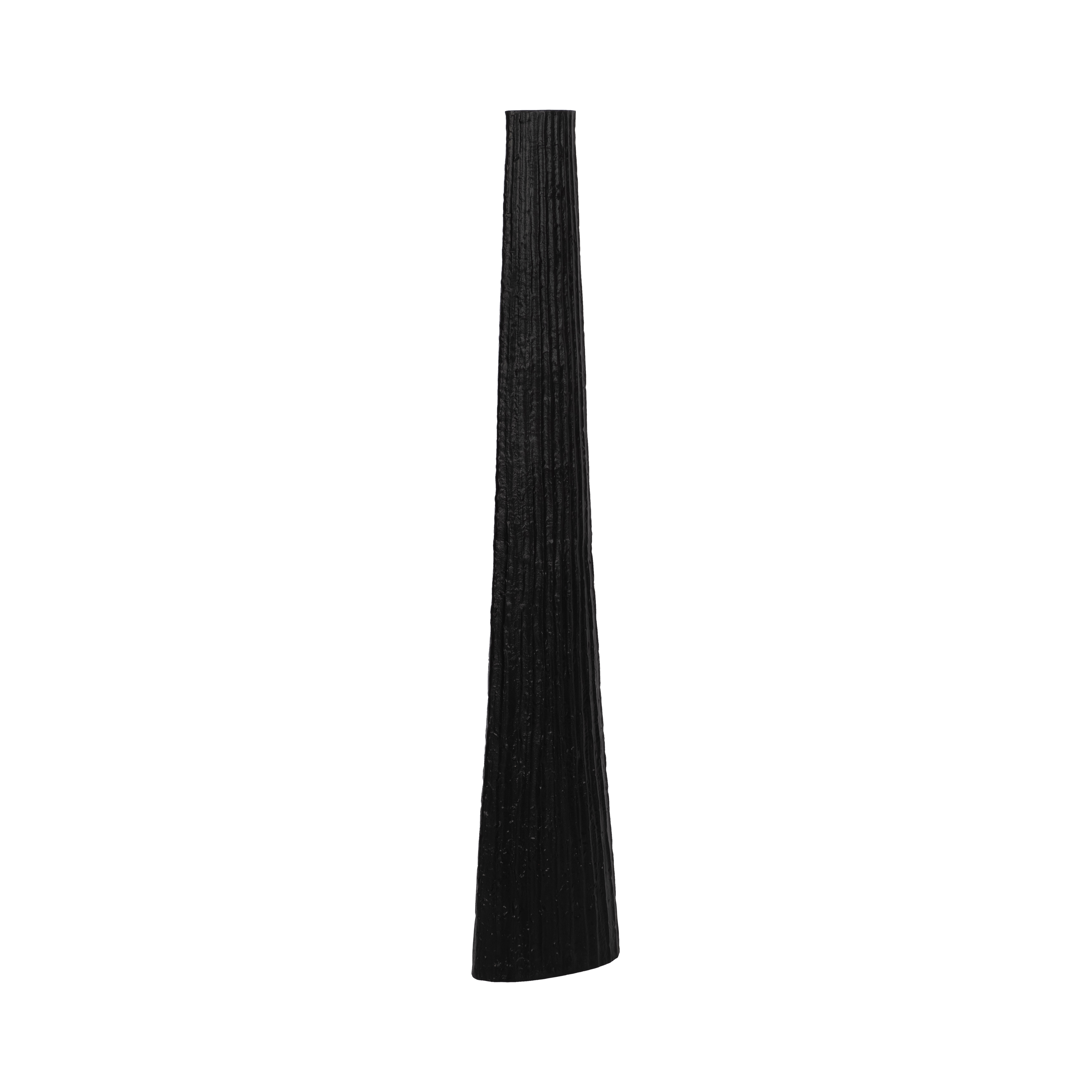 Sagebrook 48" Metal Ribbed Floor Vase - Black