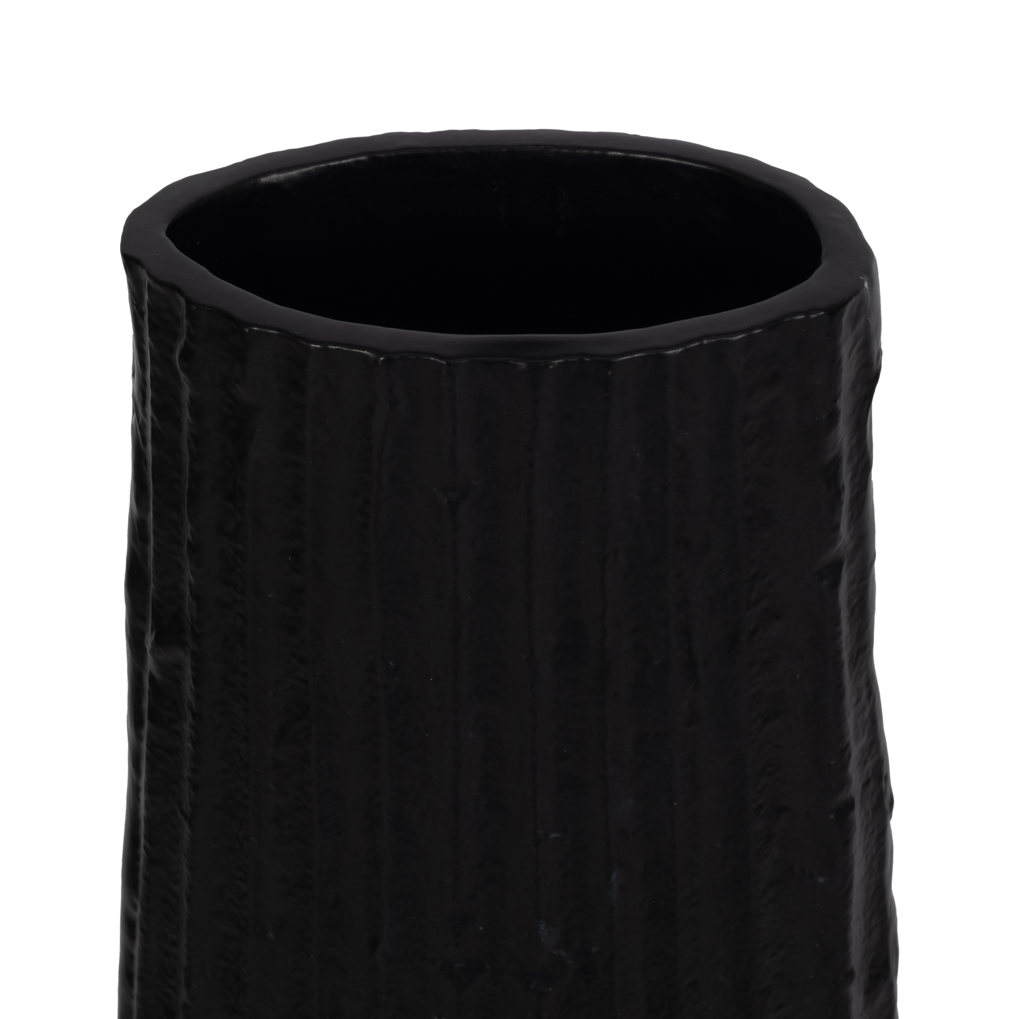 Sagebrook 48" Metal Ribbed Floor Vase - Black