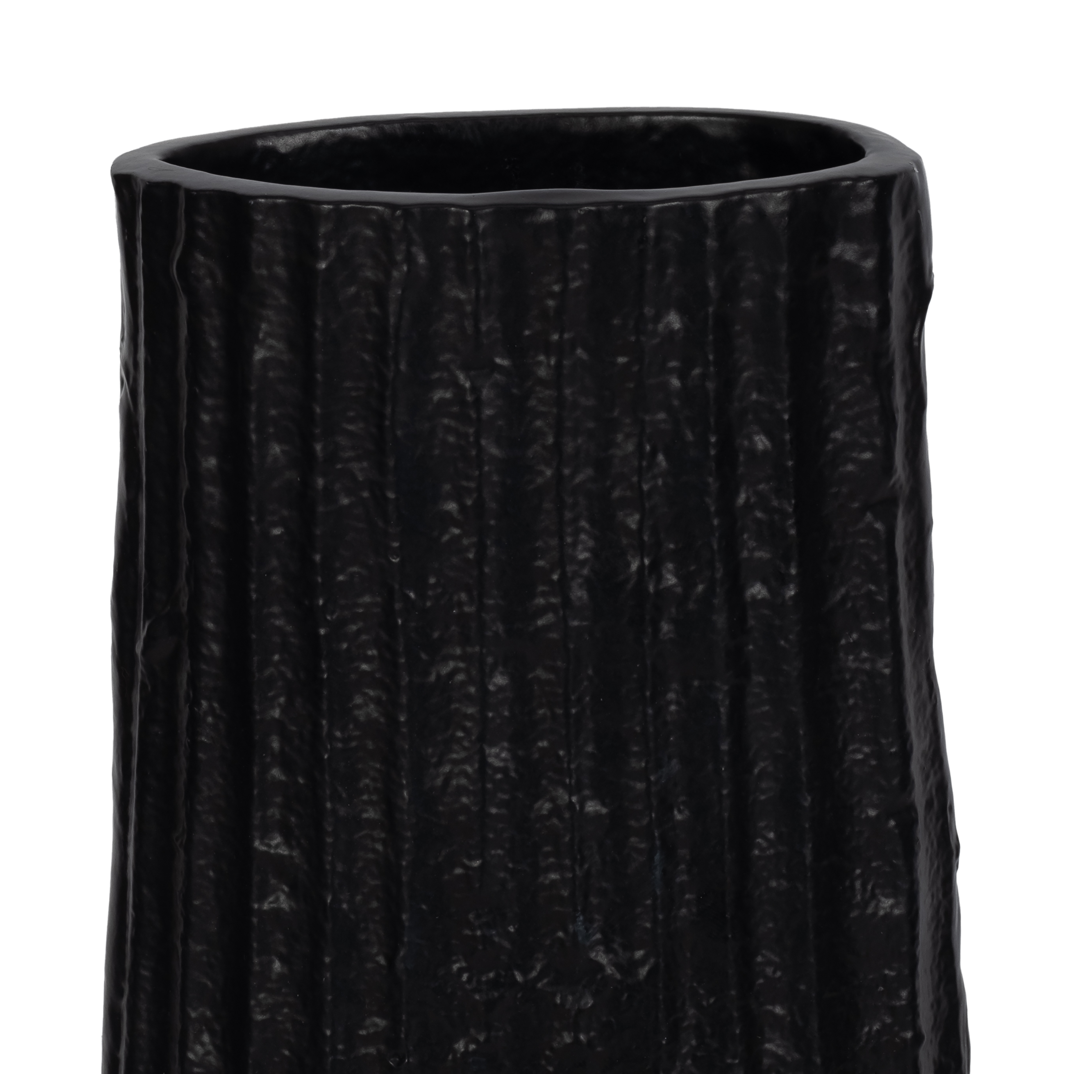 Sagebrook 58" Metal Ribbed Floor Vase - Black