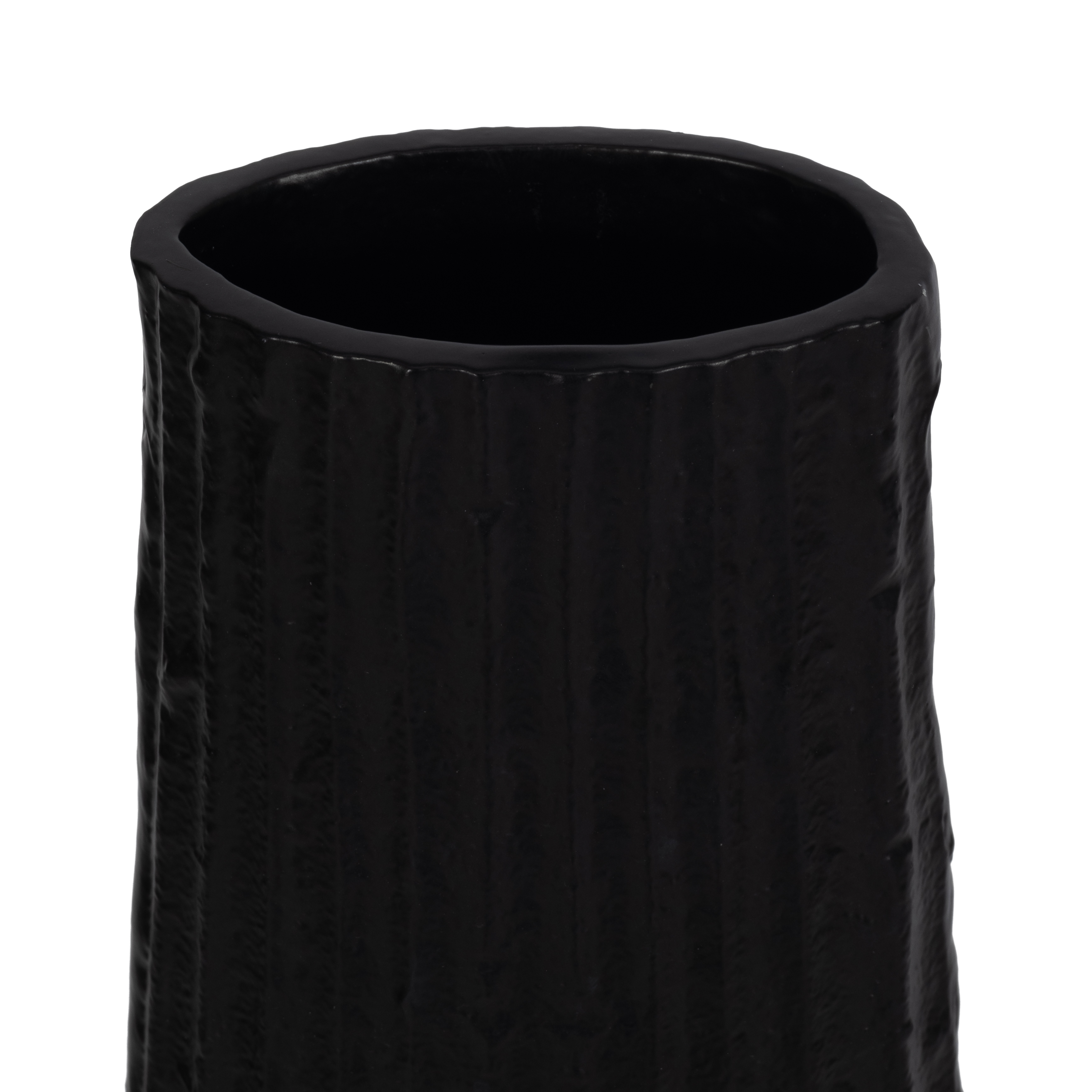 Sagebrook 58" Metal Ribbed Floor Vase - Black