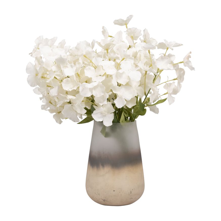 Sagebrook 9" Glass Antiqued Finish Vase - Ivory