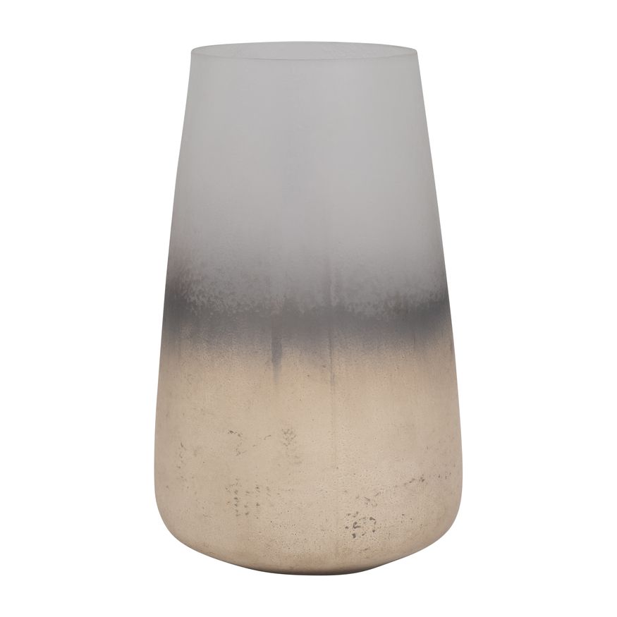 Sagebrook 11" Glass Antiqued Finish Vase - Ivory