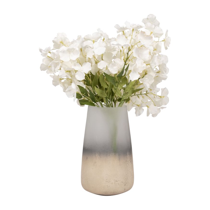 Sagebrook 11" Glass Antiqued Finish Vase - Ivory