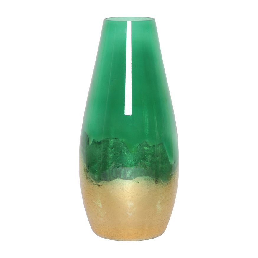 Sagebrook 11" Glass Gold Dipped Vase