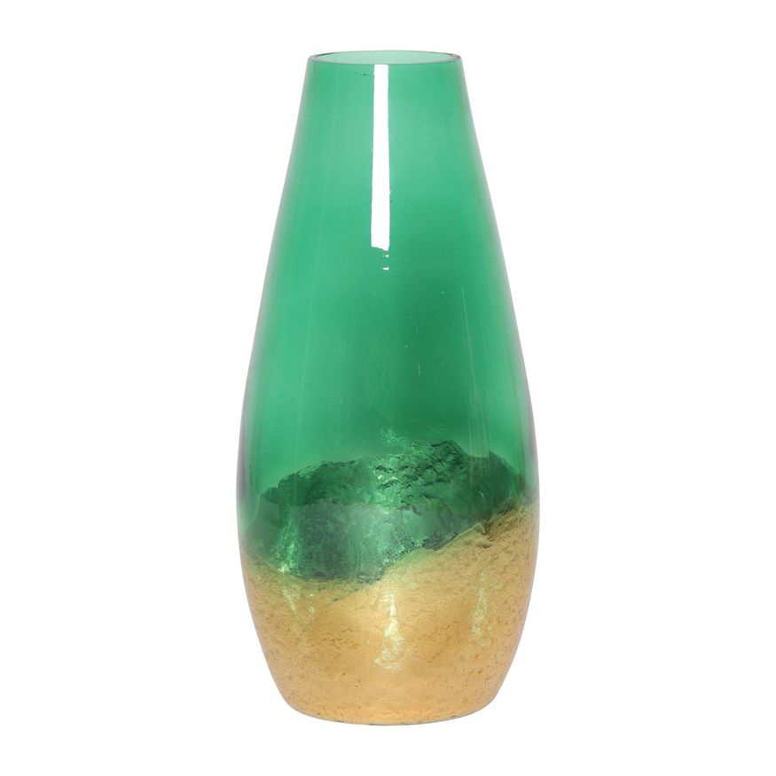 Sagebrook 11" Glass Gold Dipped Vase