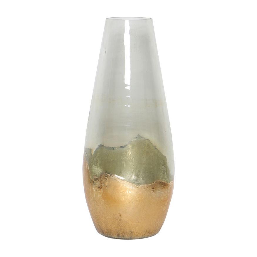 Sagebrook 11" Glass Gold Dipped Vase