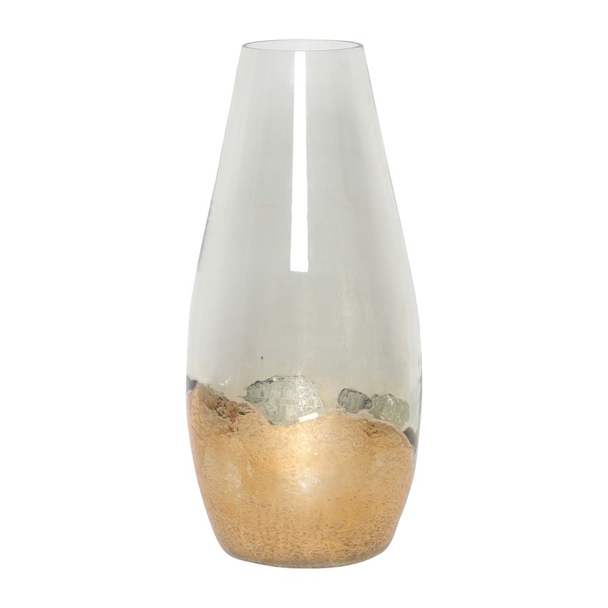 Sagebrook 11" Glass Gold Dipped Vase