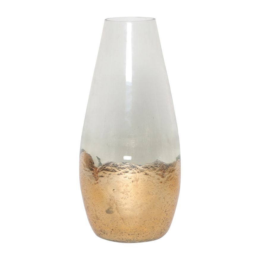 Sagebrook 11" Glass Gold Dipped Vase