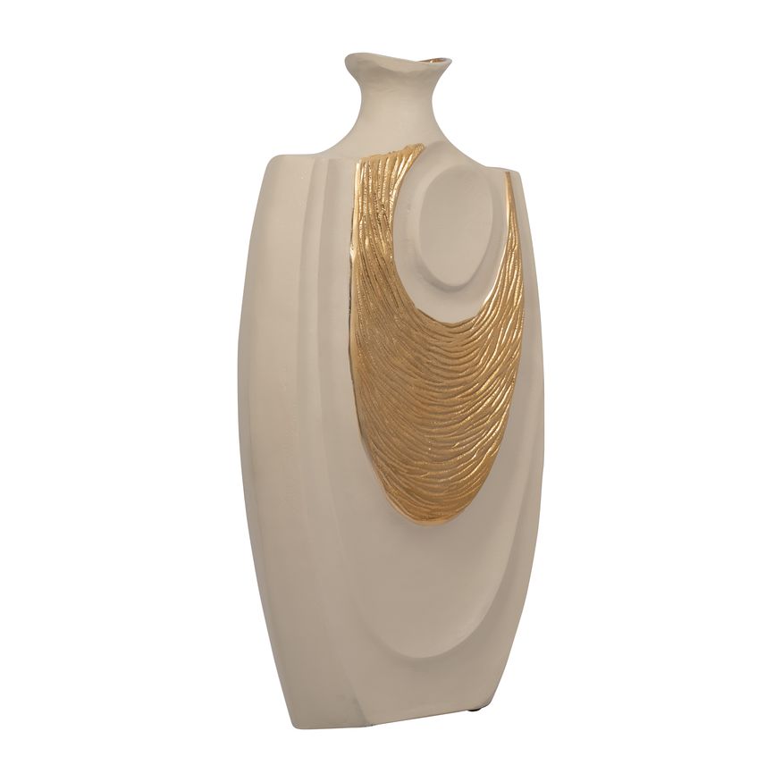 Sagebrook 23" Metal Embossed Swirl Vase - Gold/Nude