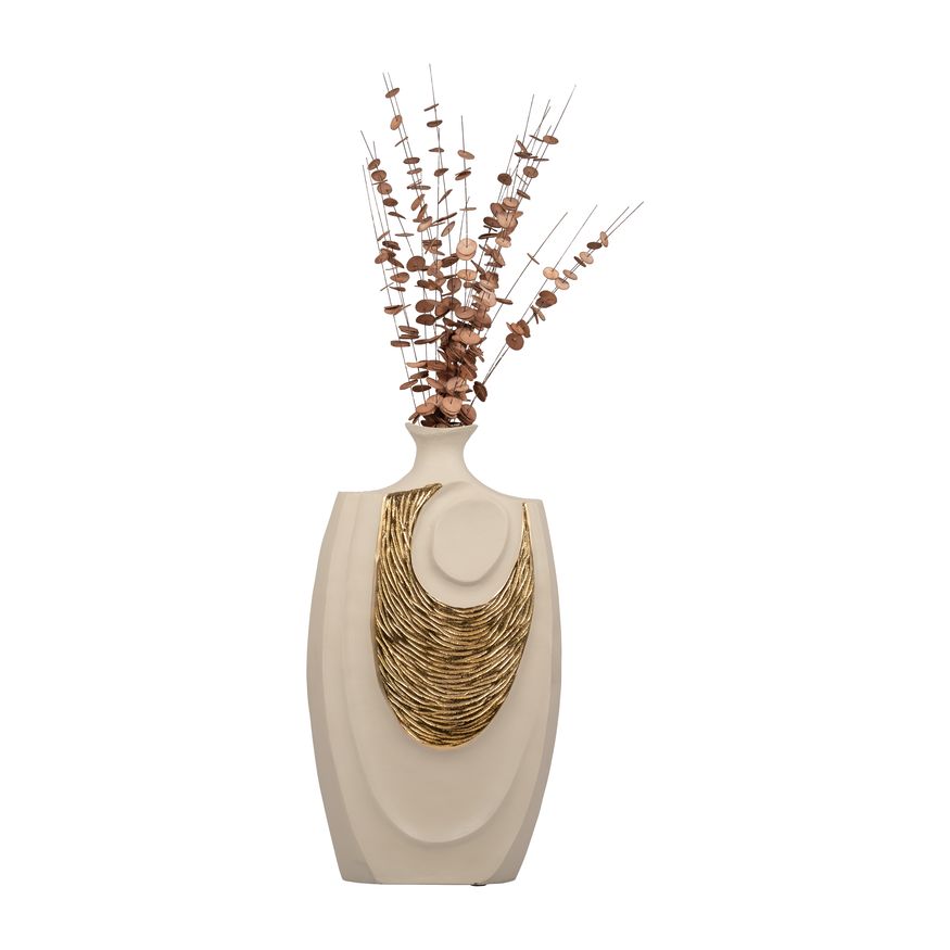 Sagebrook 23" Metal Embossed Swirl Vase - Gold/Nude