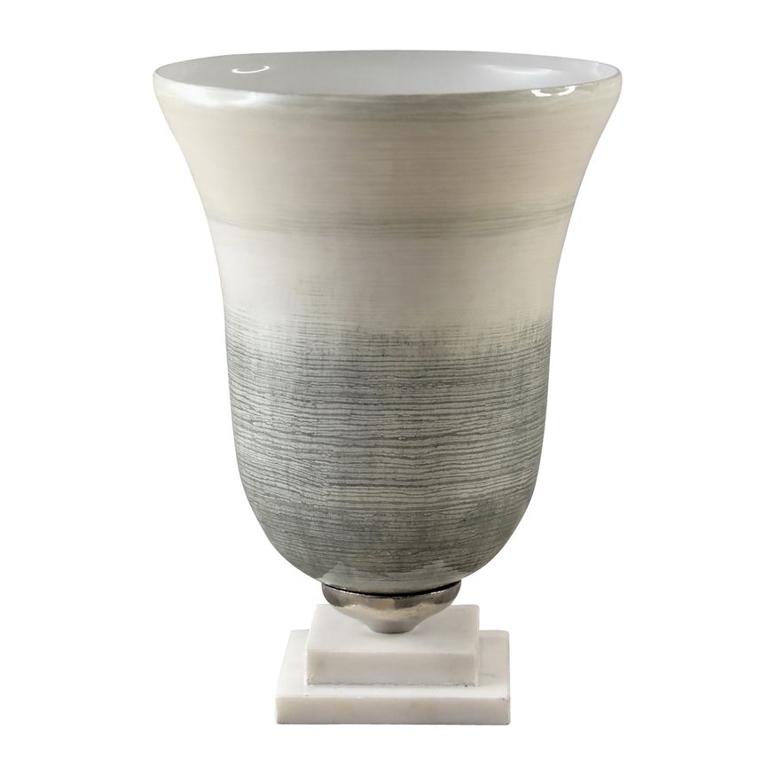 Sagebrook - 12" Glass Vase On Marble Base