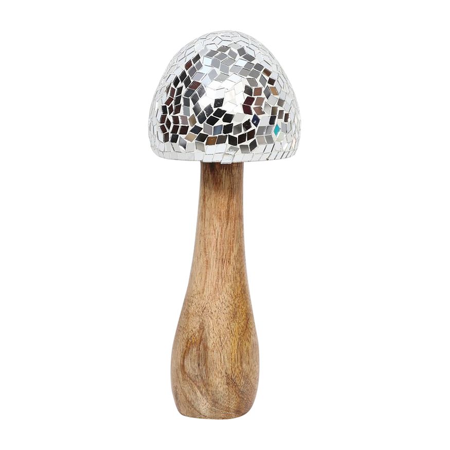 Sagebrook 10" Wood Mosaic Mushroom