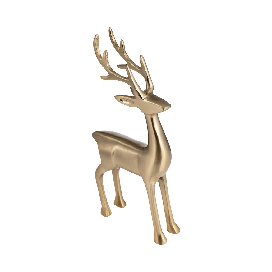 Sagebrook 14" Metal Standing Reindeer - Gold