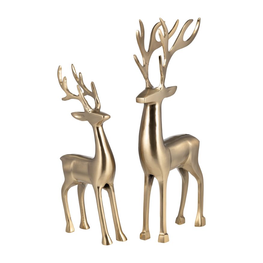 Sagebrook 14" Metal Standing Reindeer - Gold