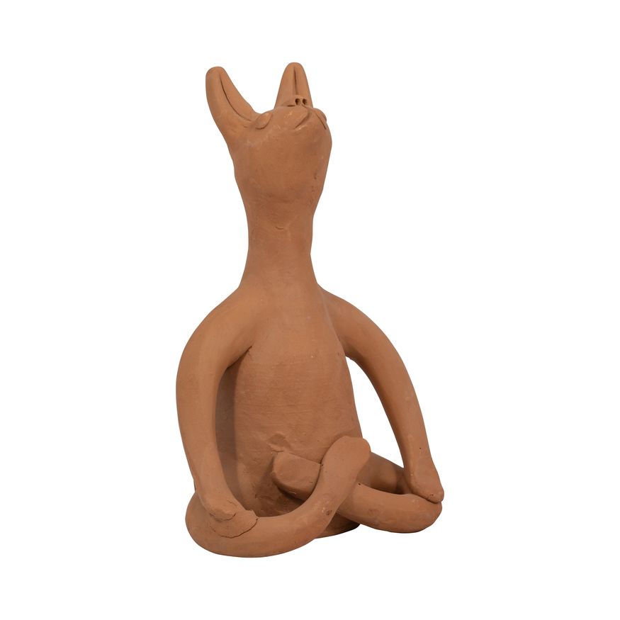 Sagebrook 9" Terracotta Om Yoga Bunny - Natural