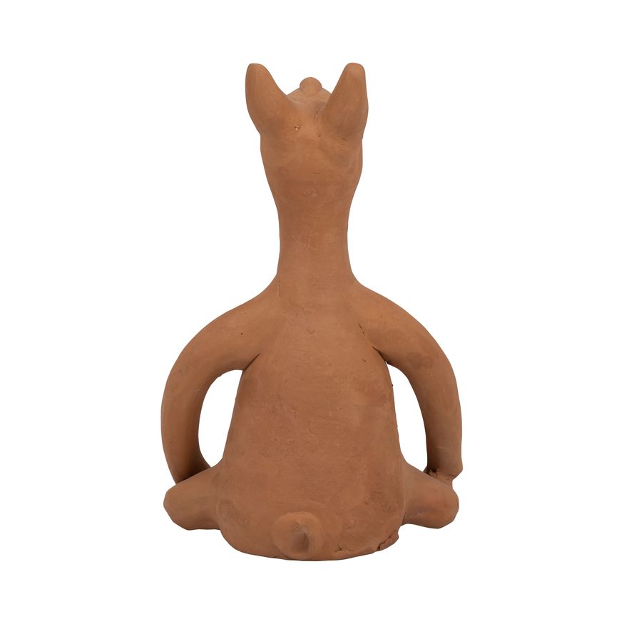 Sagebrook 9" Terracotta Om Yoga Bunny - Natural