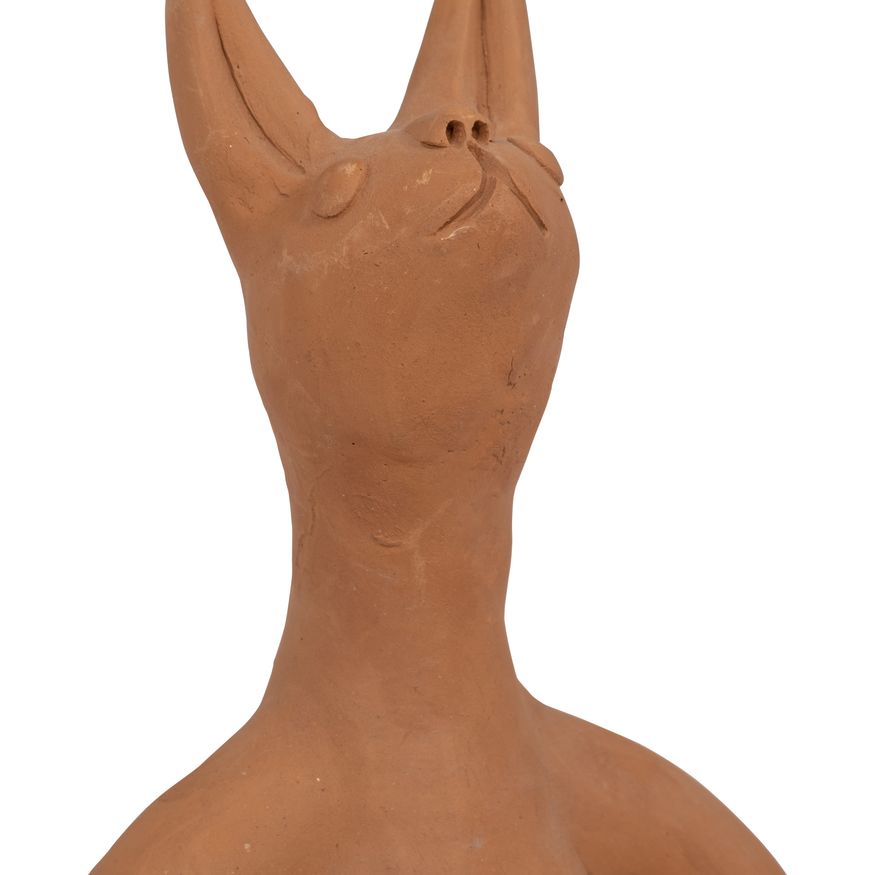 Sagebrook 9" Terracotta Om Yoga Bunny - Natural