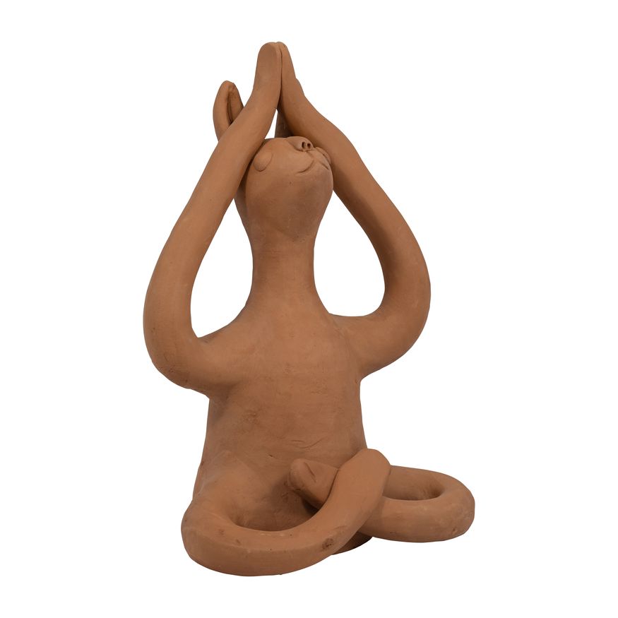 Sagebrook 10" Terracotta Salutation Yoga Bunny - Natural