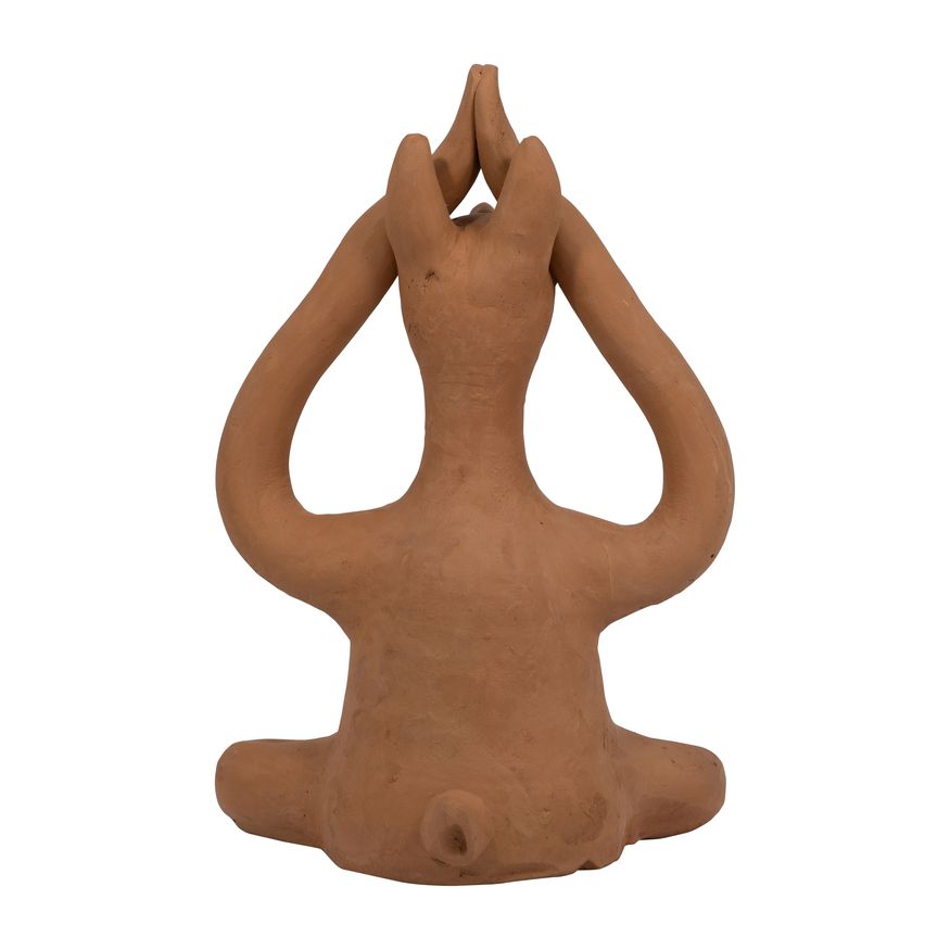 Sagebrook 10" Terracotta Salutation Yoga Bunny - Natural