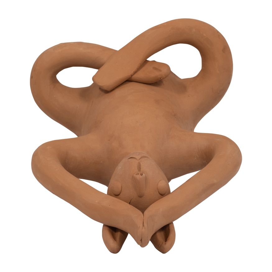 Sagebrook 10" Terracotta Salutation Yoga Bunny - Natural