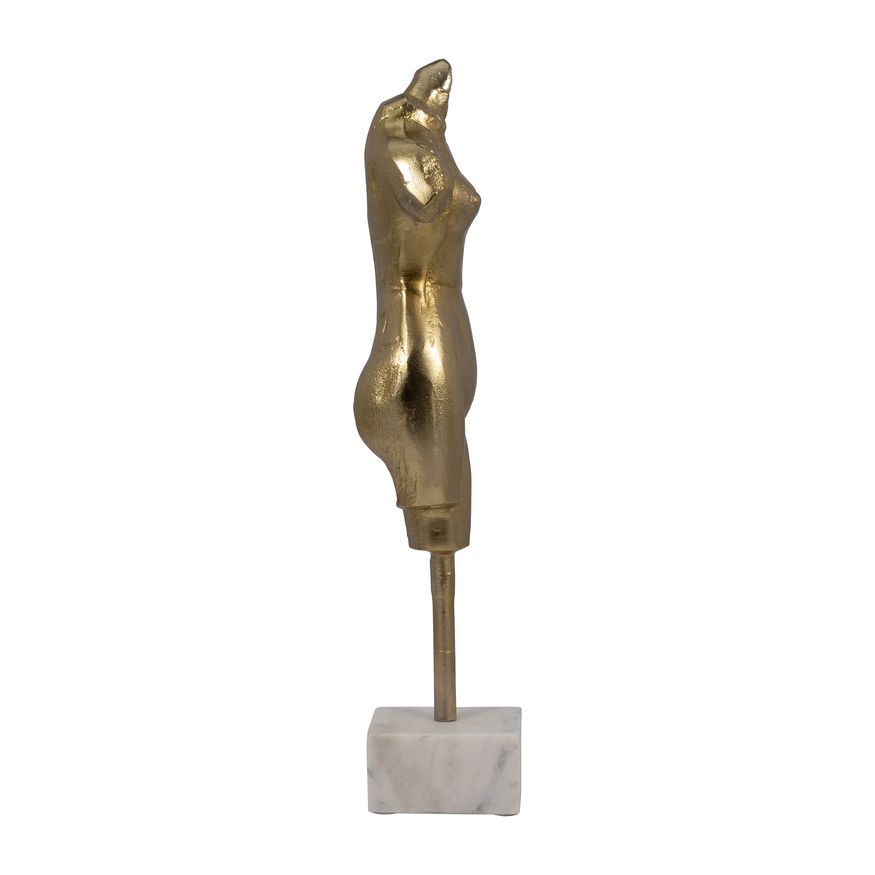 Sagebrook - 20" Metal Woman Sculpture On Base in Gold