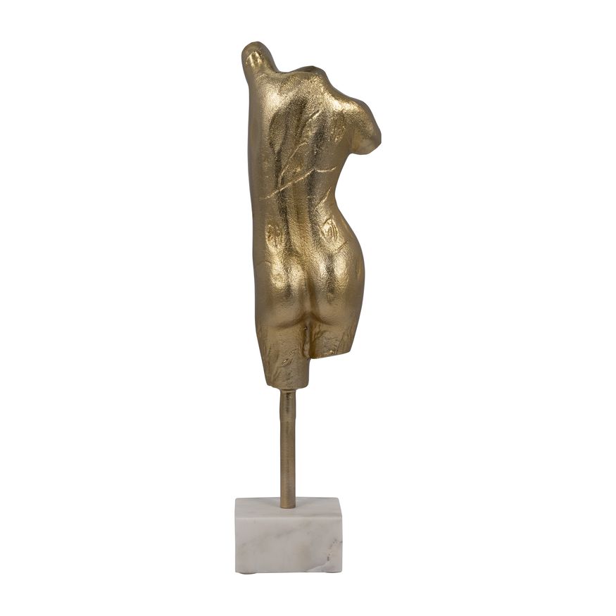 Sagebrook - 20" Metal Woman Sculpture On Base in Gold